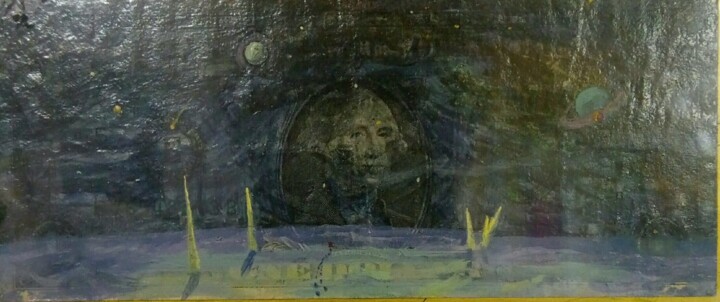 space dollar 绘画, 2.8x5.9 in