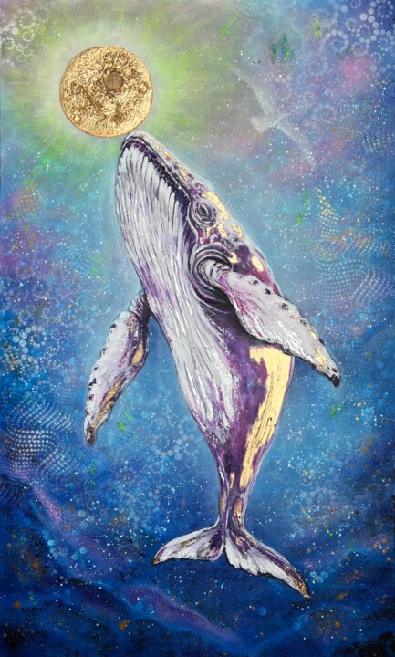 Through the waves of the sky 绘画, 39.4x19.7 in