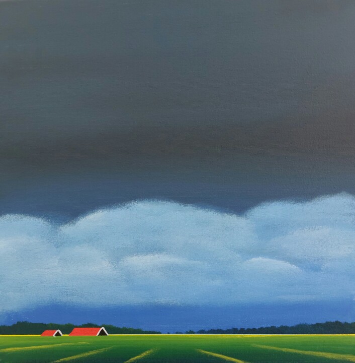 Ζωγραφική με τίτλο "Sunshine after the…" από Nelly Van Nieuwenhuijzen, Αυθεντικά έργα τέχνης, Ακρυλικό Τοποθετήθηκε στο Ξύλι…