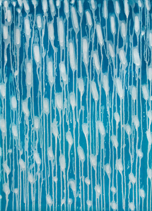 Turquoise Blue 绘画, 35.4x25.6 in