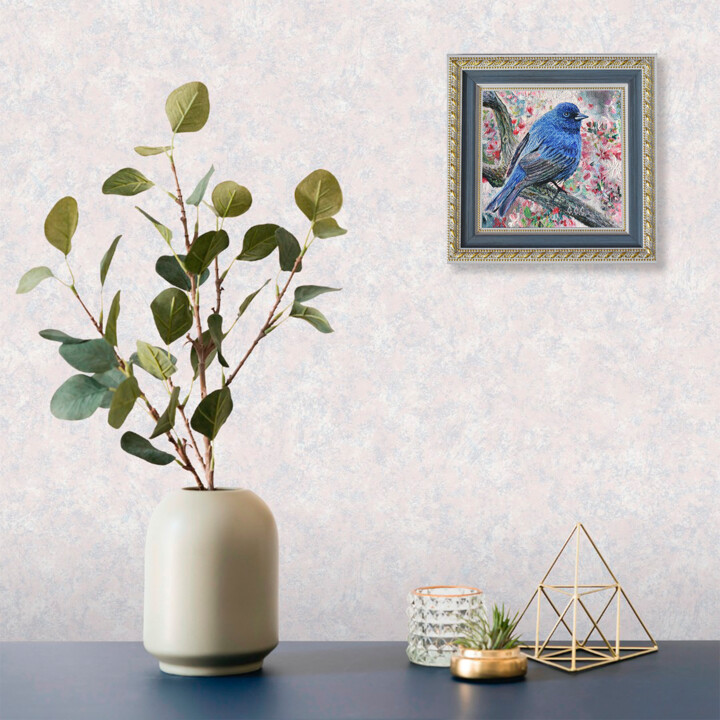 Bird of happiness 绘画, 3.9x3.9 in