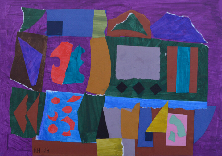 Collages titled "Abstract compositio…" by Mykola Kozlovskyi, Original Artwork, Collages Mounted on Cardboard