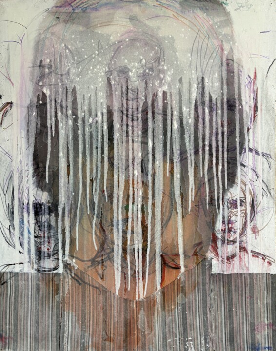 Veil of Flesh in White Pintura, 39,4x31,5 in