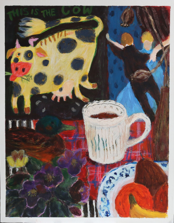 Schilderij getiteld "On the table N.9" door Ying Zhang, Origineel Kunstwerk, Acryl