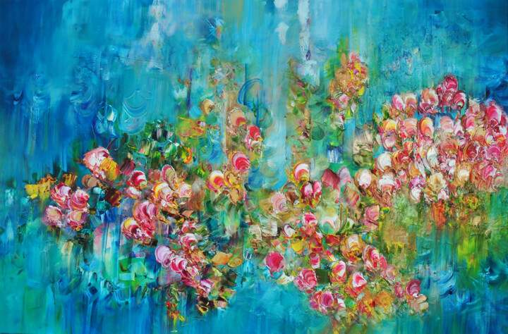 Painting titled "The Wonder Heist At…" by Victoria Horkan, Original Artwork, Oil Mounted on Wood Stretcher frame