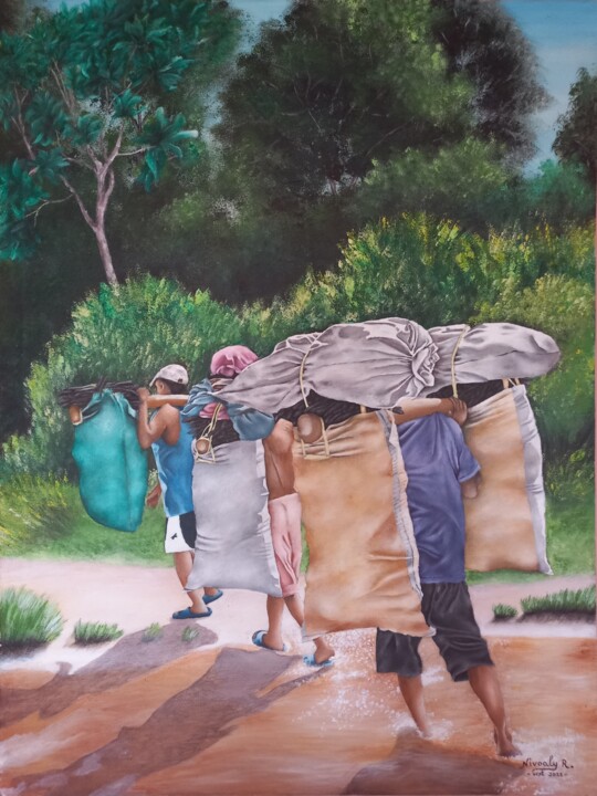 Le poids du gagne-pain 绘画, 31.5x23.6 in