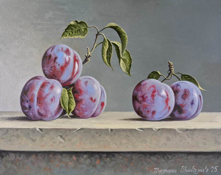 Schilderij getiteld "Gathered Sweetness" door Stepan Ohanyan, Origineel Kunstwerk, Olie Gemonteerd op Frame voor houten bran…