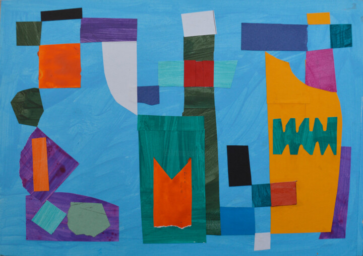 Collages titled "Abstract compositio…" by Mykola Kozlovskyi, Original Artwork, Collages Mounted on Cardboard