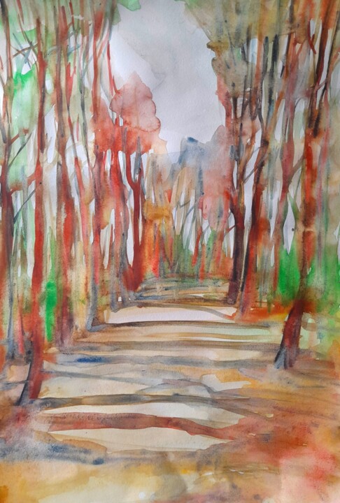 Spring alley 绘画, 23.6x15.8 in