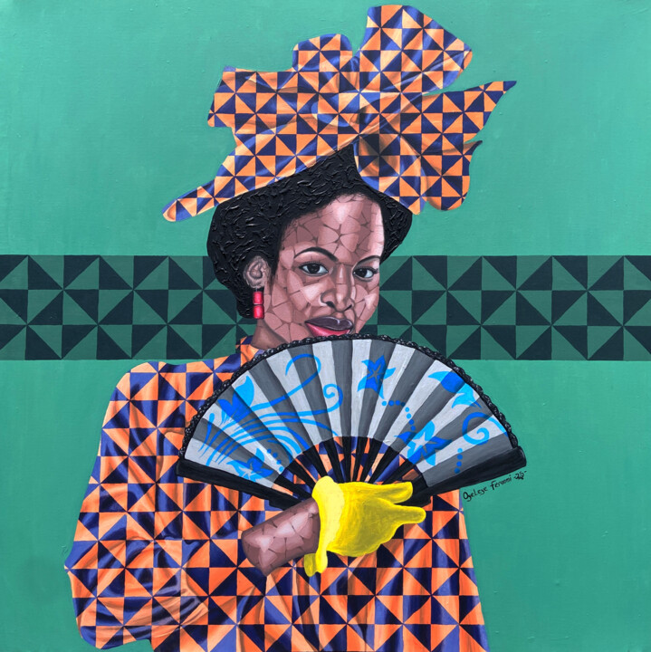 African Royale Schilderij, 48x48 in
