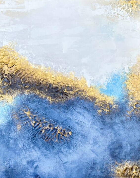 Peinture intitulée "INTO THE BLUE" par Antje Jahn, Œuvre d'art originale, Acrylique Monté sur Châssis en bois