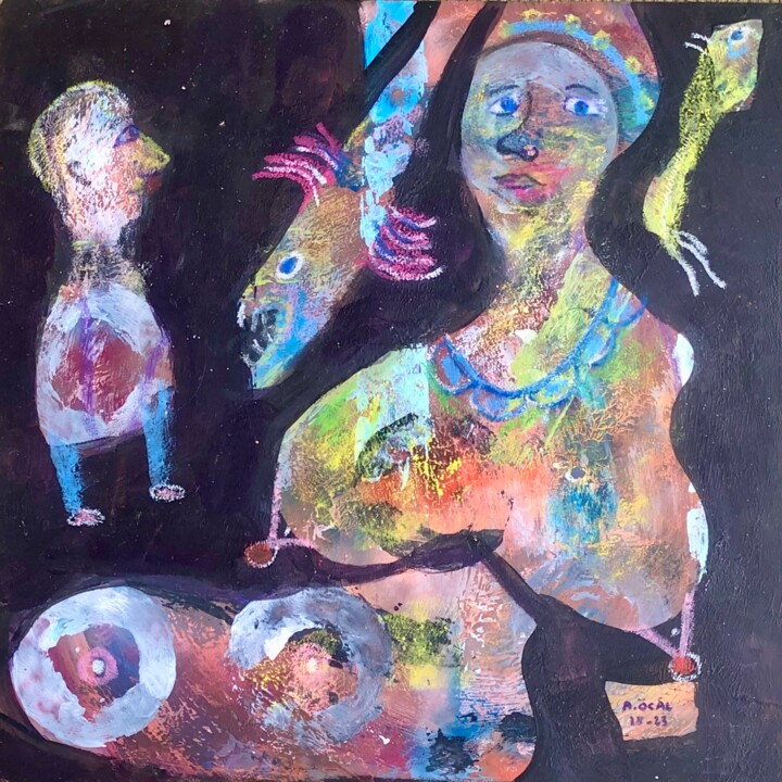 Geçmiş Yaşamlar 绘画, 13.8x16.9 in