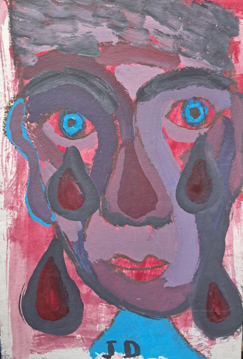 "Autoportrait  98  a…" başlıklı Tablo Jacques Desvaux (JD) tarafından, Orijinal sanat, Akrilik