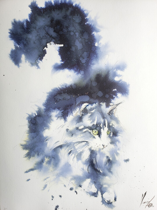 Saut de chat 绘画, 13.2x10 in