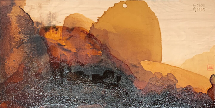 firescape10 - Hiroshima 绘画, 23.6x47.2 in