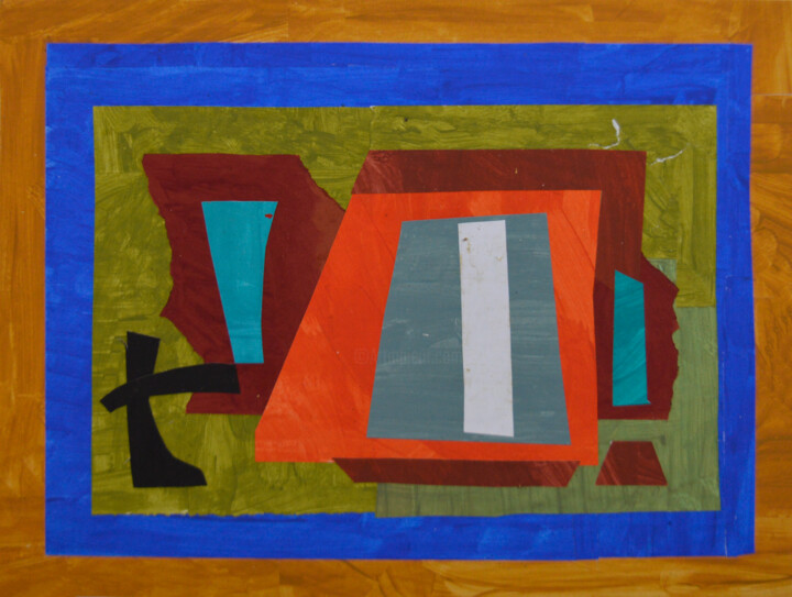 Painting titled "Abstract compositio…" by Mykola Kozlovskyi, Original Artwork, Acrylic Mounted on Cardboard