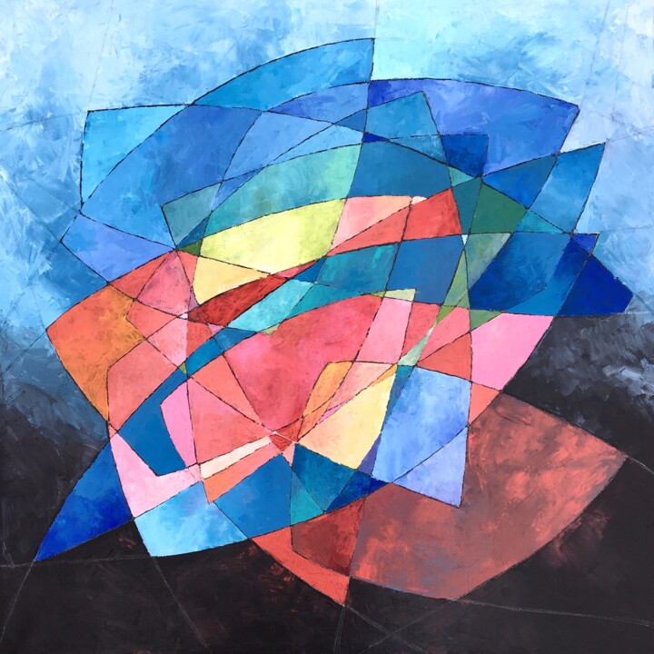 Pintura titulada "FORMAS ESPONTANEAS#…" por Angelo De Castro, Obra de arte original, Acrílico Montado en Bastidor de camilla…