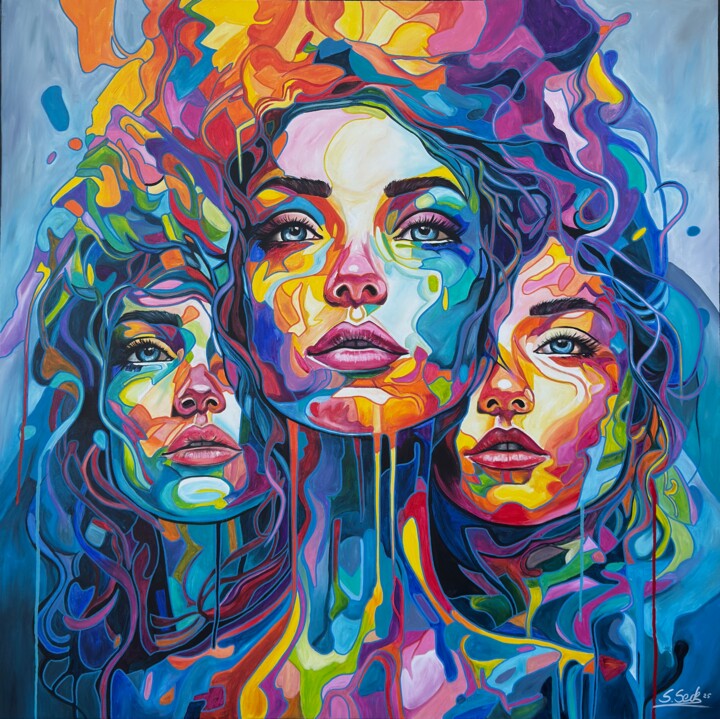 Pintura intitulada "Hydra XVI" por Sabrina Seck, Obras de arte originais, Acrílico