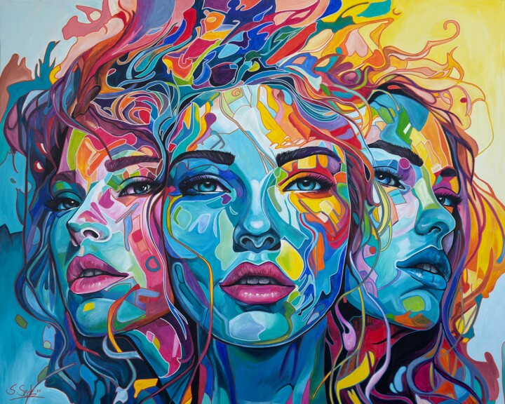Pintura intitulada "Hydra XIV" por Sabrina Seck, Obras de arte originais, Acrílico