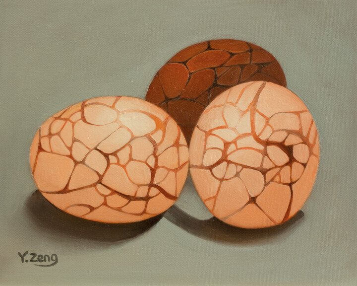 Three tea eggs Schilderij, 8x10 in
