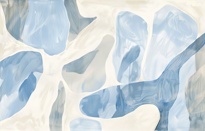 Digital Arts titled "Abstract shapes in…" by Alena Shnaider, Original Artwork, Watercolor
