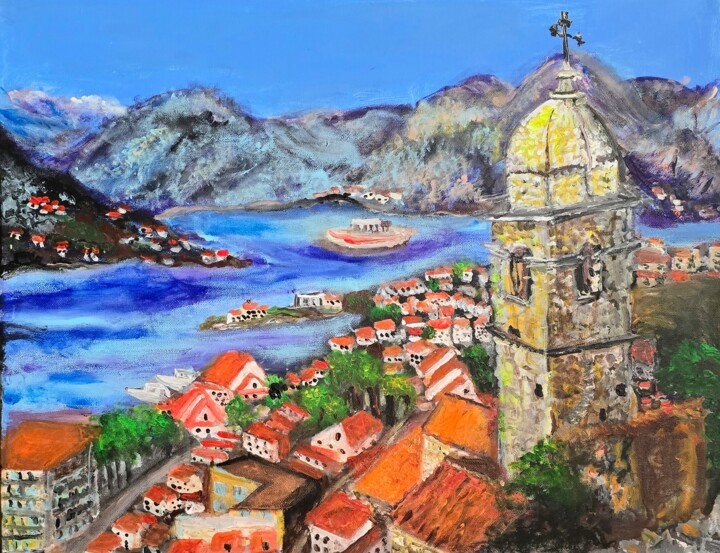 Czarnogora- obraz akrylowy 绘画, 15.8x19.7 in