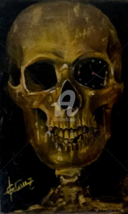 Tempos Dourados, Memento Mori 绘画, 11.8x7.9 in