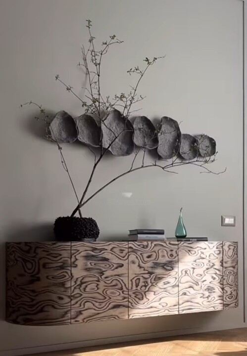 Textile panel made of felt "Bowls" Tekstil Sanatı, 59,1x7,9 in