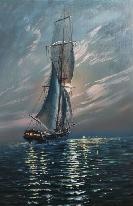 Twilight Voyage of Dreams 绘画, 35.8x22.8 in