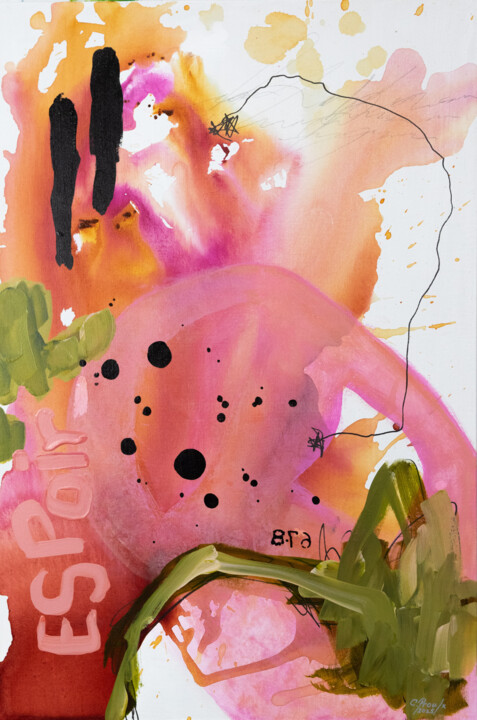 Pintura intitulada "Espoir" por Chantal Proulx, Obras de arte originais, Acrílico Montado em Armação em madeira