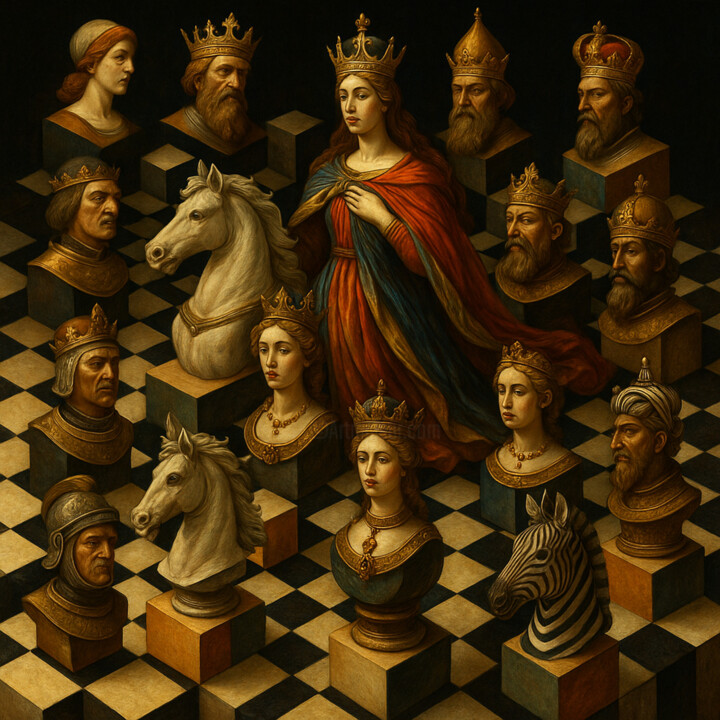 The Crown’s Axis: Diplomacy on the Board 数字艺术