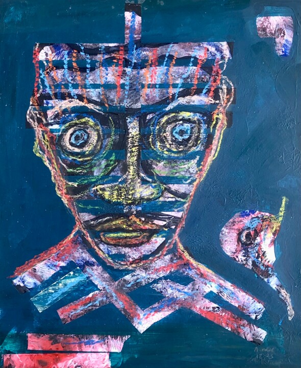 The Man 绘画, 13.8x16.9 in