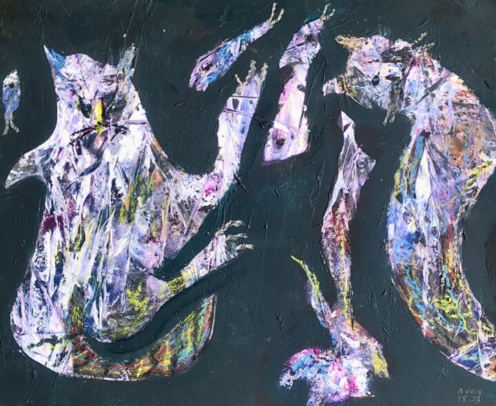 Pisiler ve Uyanış 绘画, 17.7x13.8 in