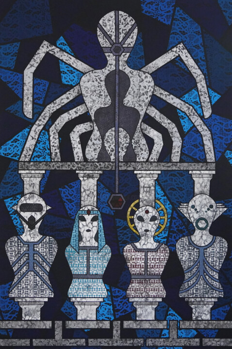 Spider Temple Schilderij, 78,7x51,2 in