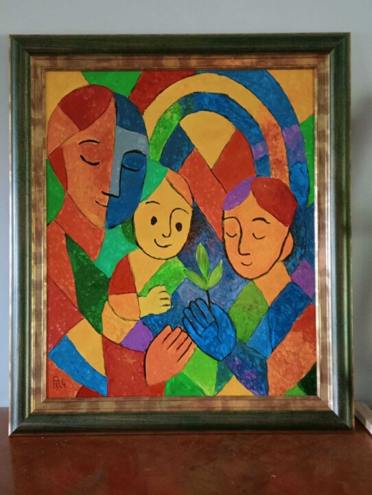 L’accueil intérieur 绘画, 25.2x21.3 in
