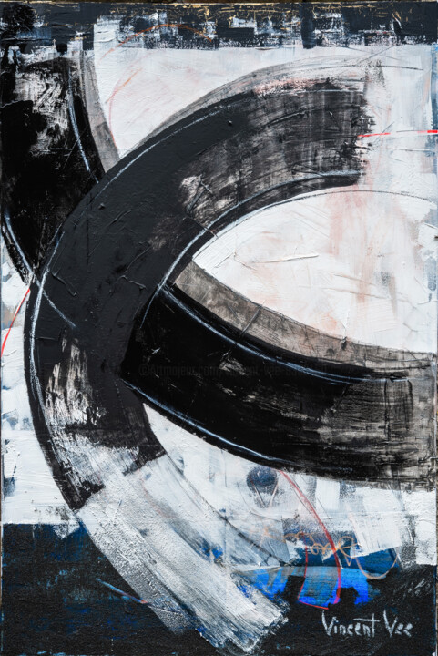 Schilderij getiteld "Motion in Monochrom…" door Vincent Vee, Origineel Kunstwerk, Acryl