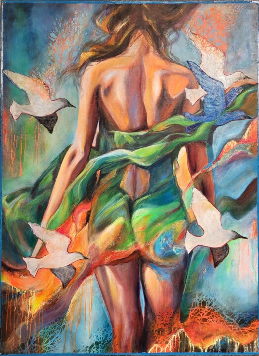 제목이 "The Woman and the B…"인 미술작품 Svetlana (Lana) Blinkova (Blink)로, 원작, 아크릴