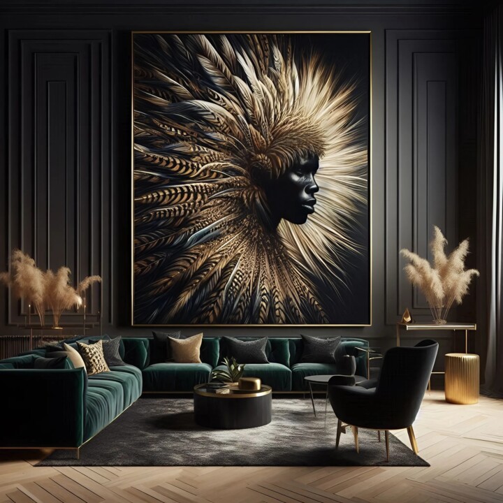 Plumes de caractères Painting, 35.4x35.4 in