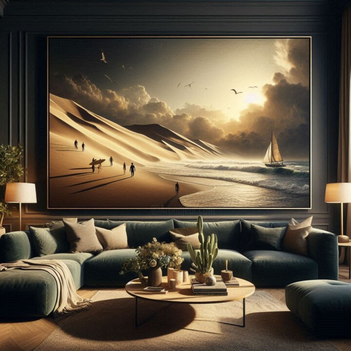 Dunes du Pilat Painting, 35.4x35.4 in