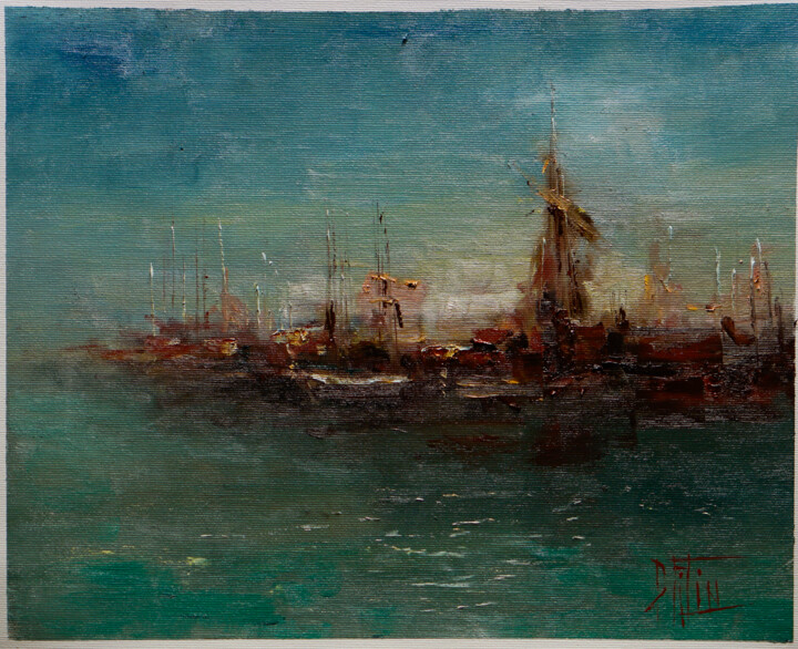 Ζωγραφική με τίτλο "port" από Pavel Filin, Αυθεντικά έργα τέχνης, Λάδι