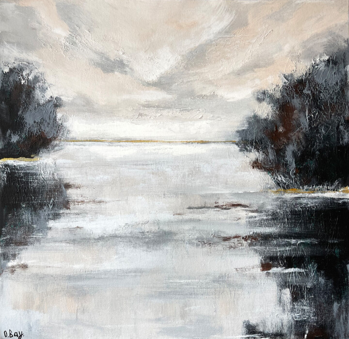 Картина под названием "Calmness #2" - Olesya Bay, Подлинное произведение искусства, Акрил Установлен на Деревянная рама для…