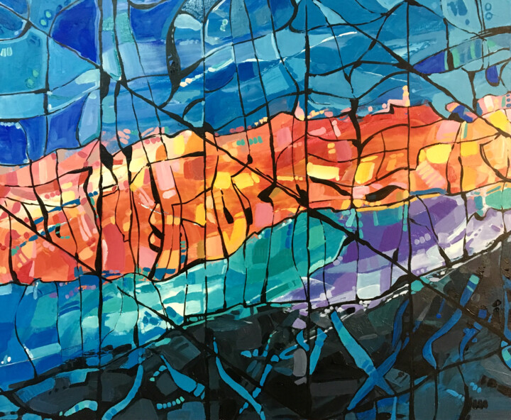 Pintura titulada "Reflexos#01" por Angelo De Castro, Obra de arte original, Acrílico Montado en Bastidor de camilla de madera