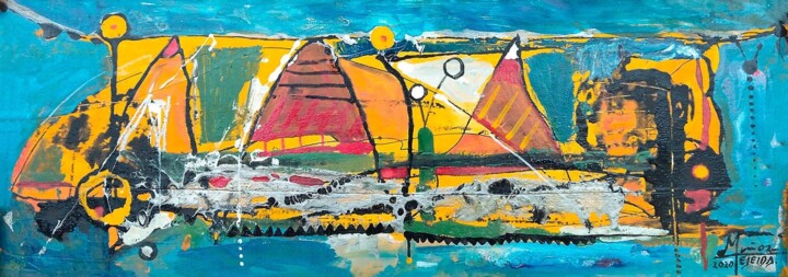 Painting titled "Abril en espera" by Francisco Muñoz Tejeida, Original Artwork, Oil