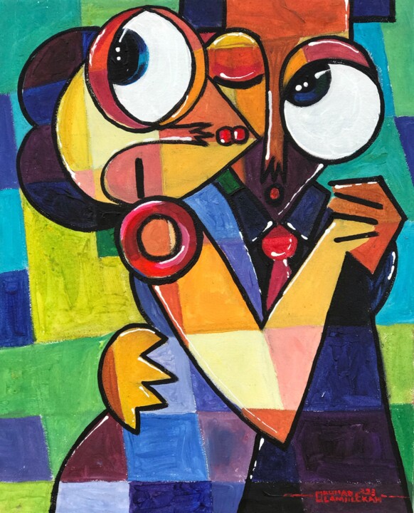 Painting titled "In your arm II" by Olamilekan Okunade, Original Artwork, Acrylic