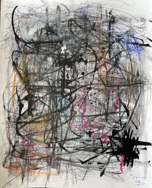 Drawing titled "Channel thirtythree" by Nathalia Leupen, Original Artwork, Conté