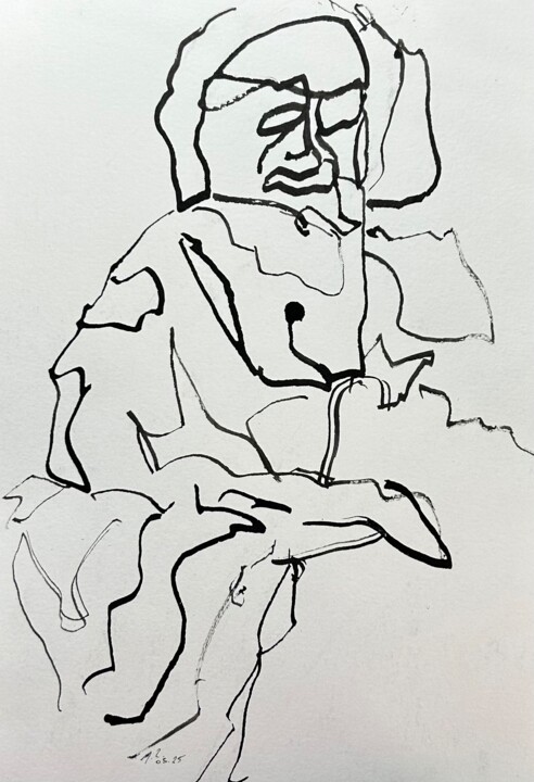 Corps en suspens 绘画, 11.7x8.3 in