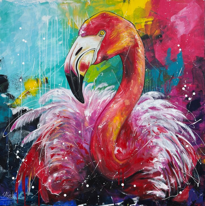 be like a flamingo Painting, 39.4x39.4 in
