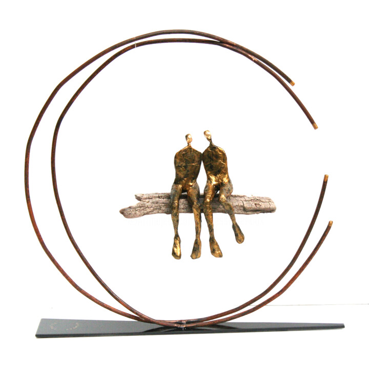 Open swing lovers, sculpture balançoire Heykel, 16,1x16,1 in