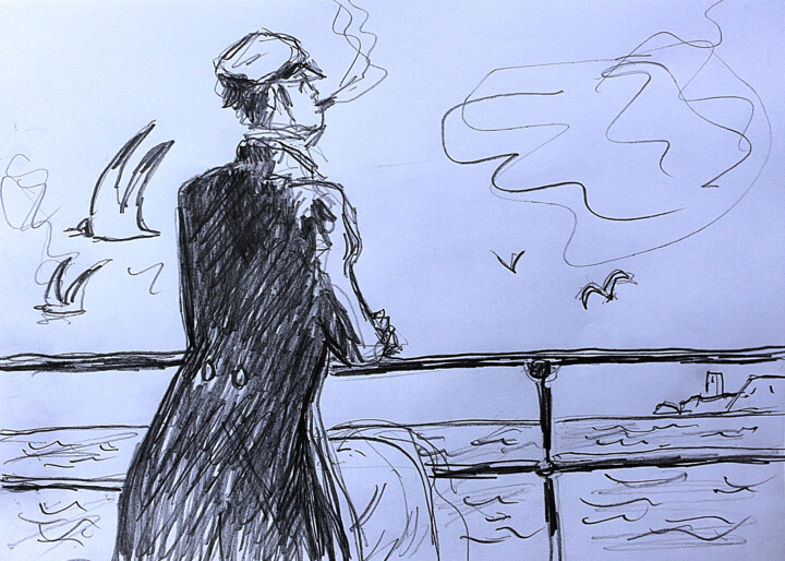 Corto Maltese d'après Hugo Pratt Resim, 8,3x11,8 in