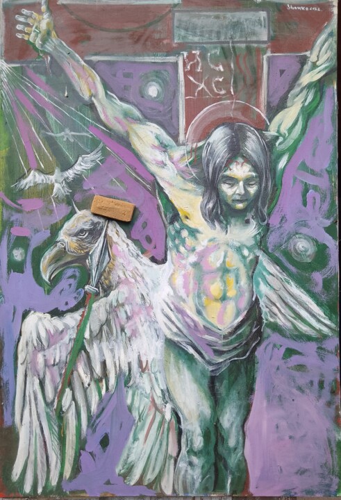 Painting titled "I feel pain in sile…" by Zvonko Ciric, Original Artwork, Oil Mounted on Wood Stretcher frame